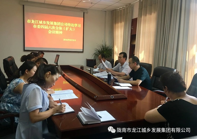市龍江城鄉(xiāng)發(fā)展集團公司傳達學習市委四屆六次全體(擴大)會議精神
