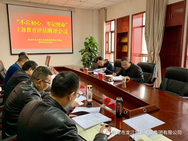 市龍江集團(tuán)召開“不忘初心、牢記使命” 主題教育評估測評會議