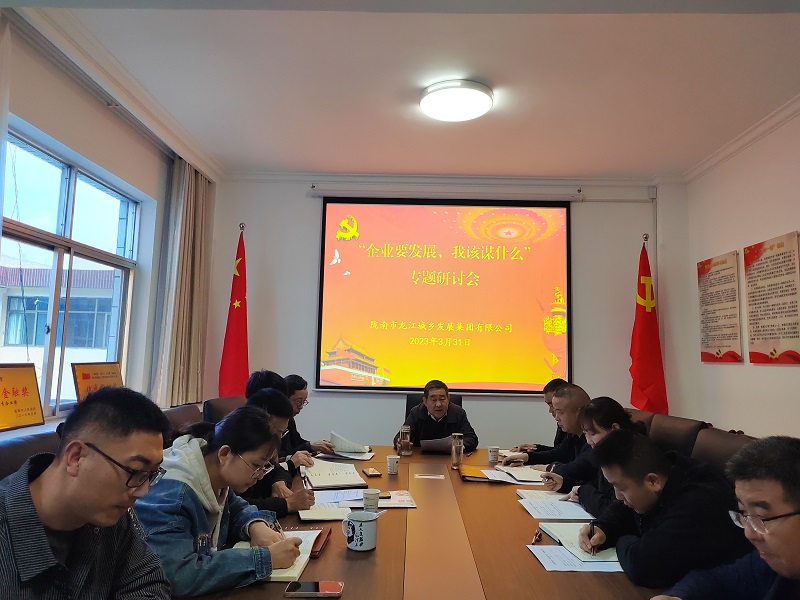 【“三抓三促”行動進(jìn)行時】市龍江城鄉(xiāng)集團(tuán)開展“隴南要發(fā)展，我該謀什么”——圍繞“加快集團(tuán)公司高質(zhì)量發(fā)展，我該謀什么”專題研討